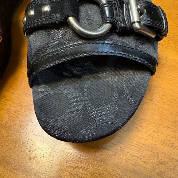 Coach Black Women's Sandals with Silver Accents - Picture 6 of 8